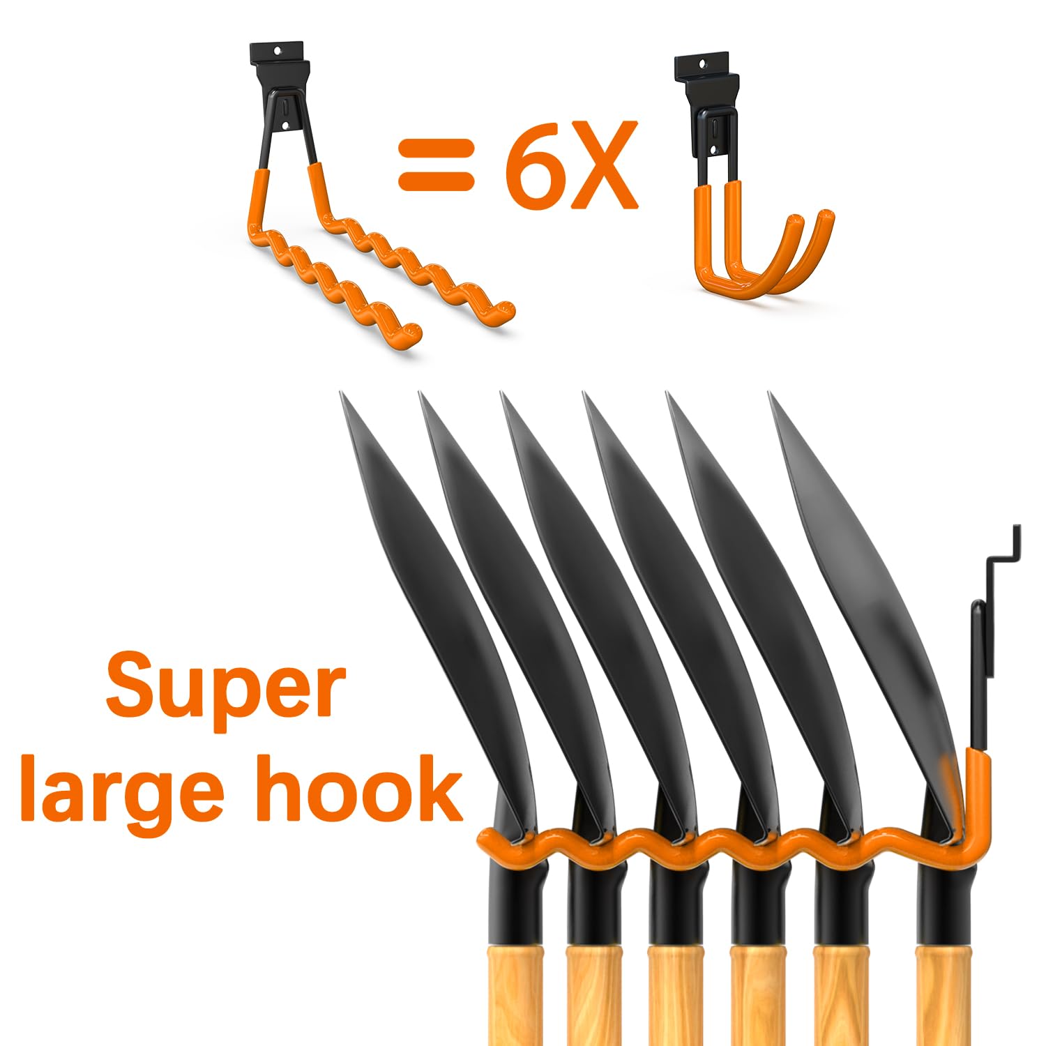 3-H Slatwall Accessories 18 Pack, Slatwall Hooks & Hangers Multi Sizes, Slat Wall Heavy Duty for Space Saving Used as Proslat Accessories with Slatwall Panel(Orange)