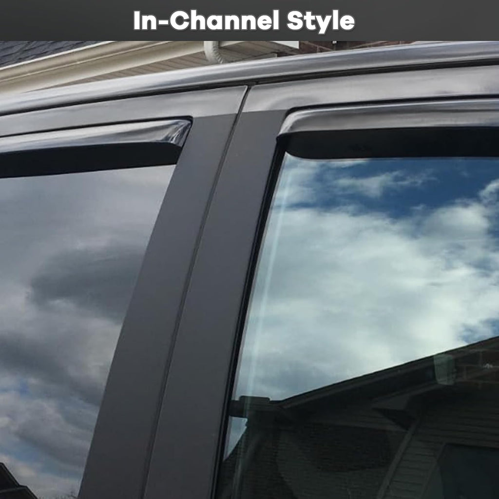 in-Channel Rain Guards Fit for 2020-2025 Chevrolet (Chevy) Silverado/GMC Sierra 2500HD/3500HD Crew Cab, Durable Side Wind Deflectors, Vent Window Visors Shade 2021 2022 2023 2024