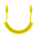 chubbycable Curly Chubby - Retractable Fast Charging Cable 240W Coiled Charger Cord for Car Durable USB-C Cable for Phones, Tablets and More, Yellow+Yellow, Type-C to Type-C, 1.3FT-2.3FT