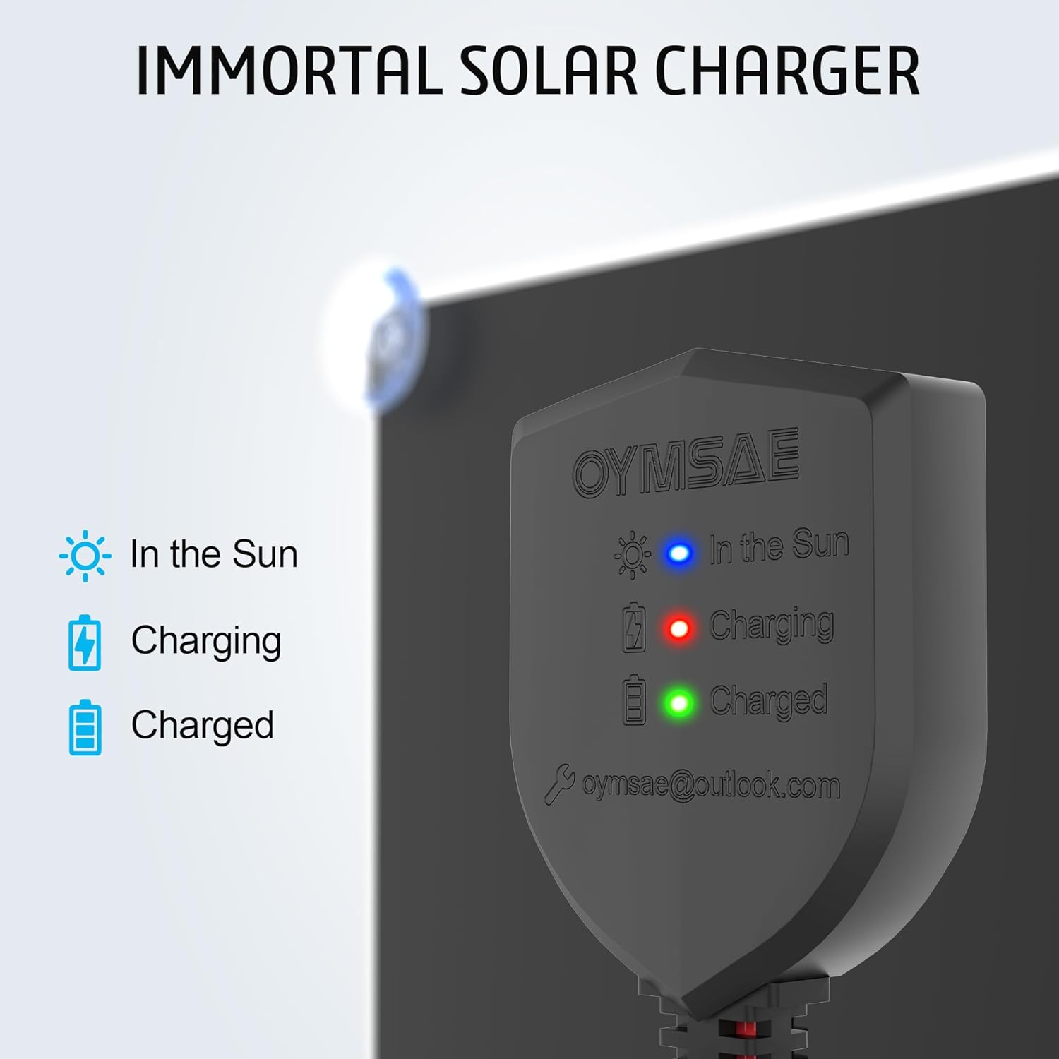 OYMSAE 20W 12V Solar Panel Battery Charger Portable Waterproof Power Trickle Battery Charger & Maintainer for Car Boat Automotive RV with Cigarette Lighter Plug & Wiring Clip