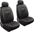 GIANT PANDA 2 Front Leather Car Seat Cover for Hyundai,3D Air Cool Mesh Thick Seat Covers Custom Fit Hyundai Sonata Elantra Santa Fe Tucson Accent Kona Palisade Genesis Venue Ioniq (Black)