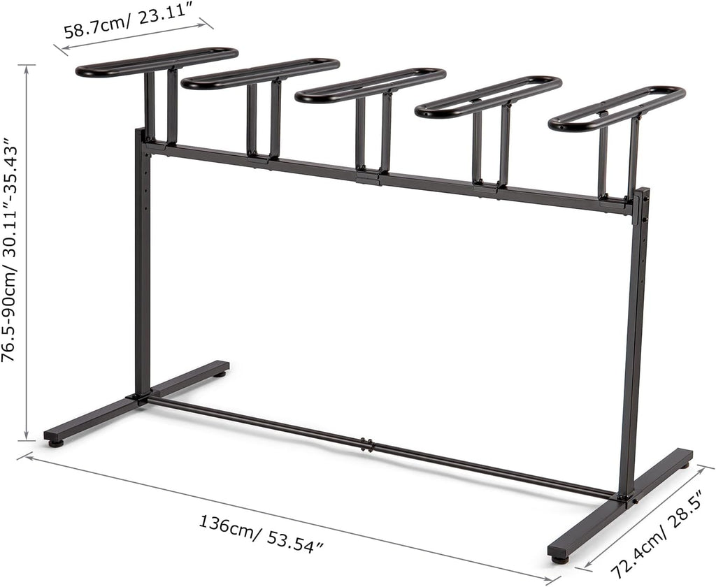 CXWXC 3/5 Bikes Stand Rack - Bike Storage Parking Racks Indoor/Outdoor - Bicycle Stand Garage for Parking Mountain Road Hybrid Bike, Fits Wheels up to 2.4" (For 5 Bikes)