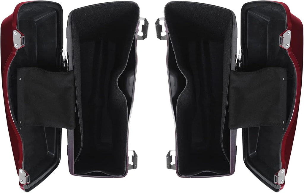 Green-L Red Hard Saddlebags Fit for Harley Touring Street Glide Road King Electra Glide 1994-2013