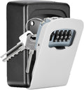 Key Lock Box Wall Mounted, Fayleeko 4 Digit Combination Lockbox for Outside, House Keys - 5 Keys Capacity, Key Safe Security Storage Lock Box for Indoor, Outdoor, Garage, Garden, Store (Grey, 1Pack)