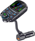 Bluetooth FM Transmitter for Car 1.5" Color Screen Display Wireless Handsfree Radio Transmitter Car Charger Adapter Support TF Card USB Flash Drive 48W PD/ QC3.0 Dual USB Charging (Black)