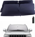 Windshield Sun Shade Umbrella for 2022-2025 Jeep Wagoneer Accessories: Custom Fit 240T Silver, Double Thickened, Foldable Sunshade Window Sun Visor, Ultimate 99% UV Blocking for Series I/II/III