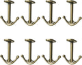 Ball Two Prong Ceiling Hook for Closet Top Bathroom Kitchen Cabinet Garage Pack of 8 (Bronze)