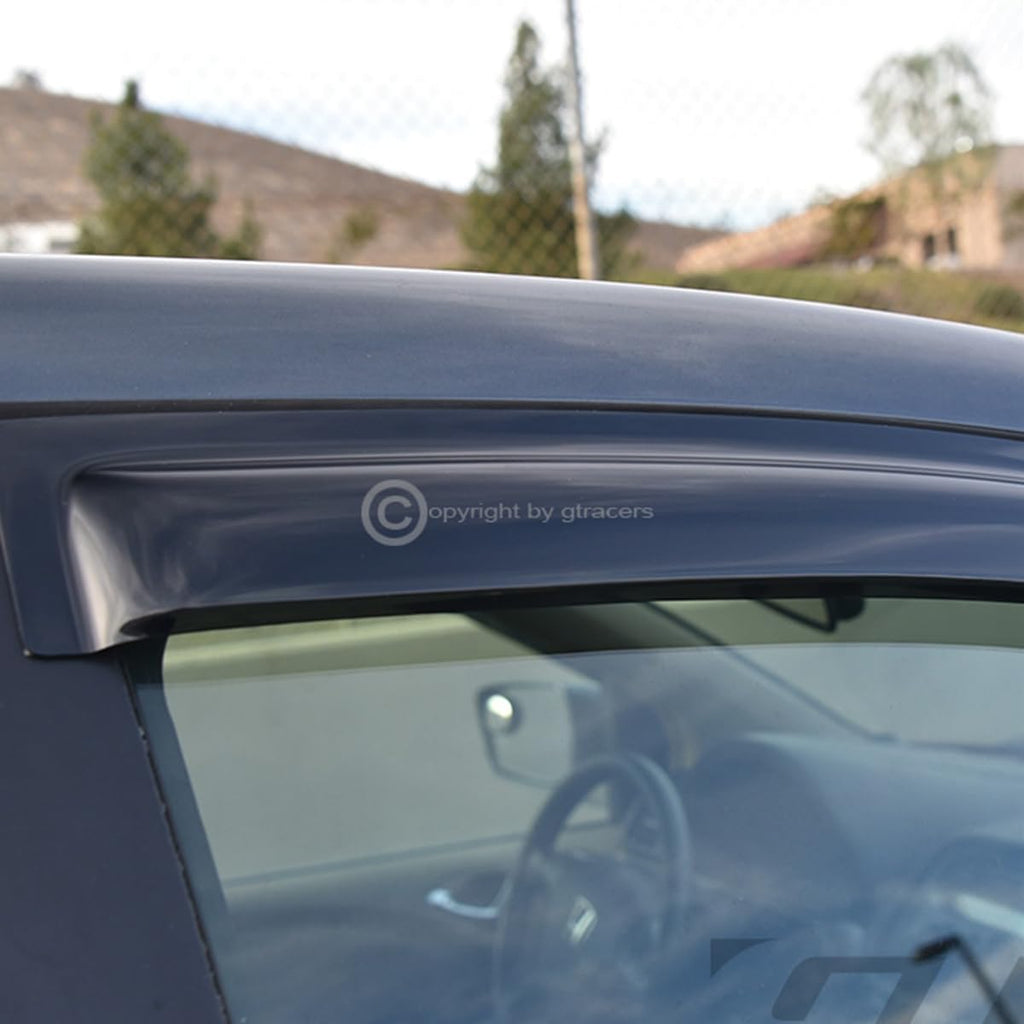 Dark Smoke Tint Window Visors Front Rear Deflector Sun/Rain/Wind Guards Shade for 1995-2004 Compatible with Toyota Tacoma - 2pcs