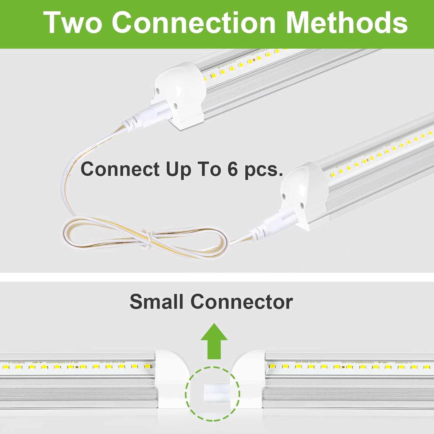 hykolity 30W 2FT LED Shop Light, 3500lm 6500K Super Bright White, Linkable Ceiling Light Fixture, V Shape Integrated T8 LED Tube Light with Built-in ON/Off Switch for Workbench, Cabinet, ETL, 4 Pack