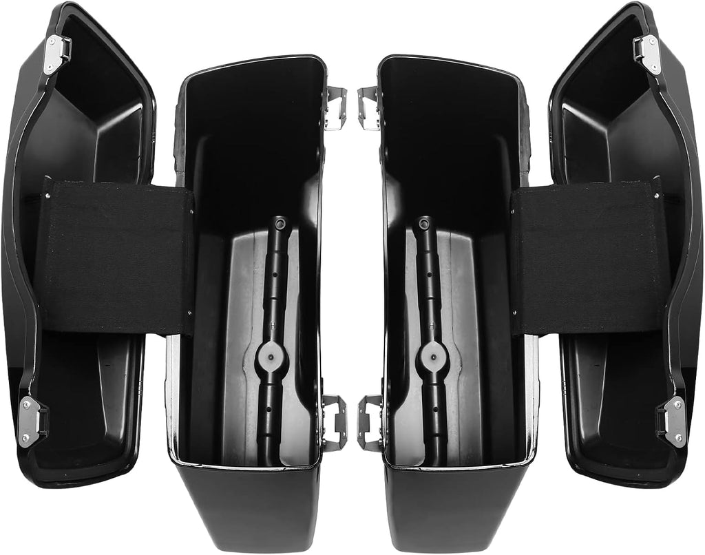 XFMT Motorcycle Vivid Black Hard Saddlebags Saddle Bags Trunk W/Lids & Latches For Harley Touring Road King Street Glide Road Glide Electra Glide 1994-2013