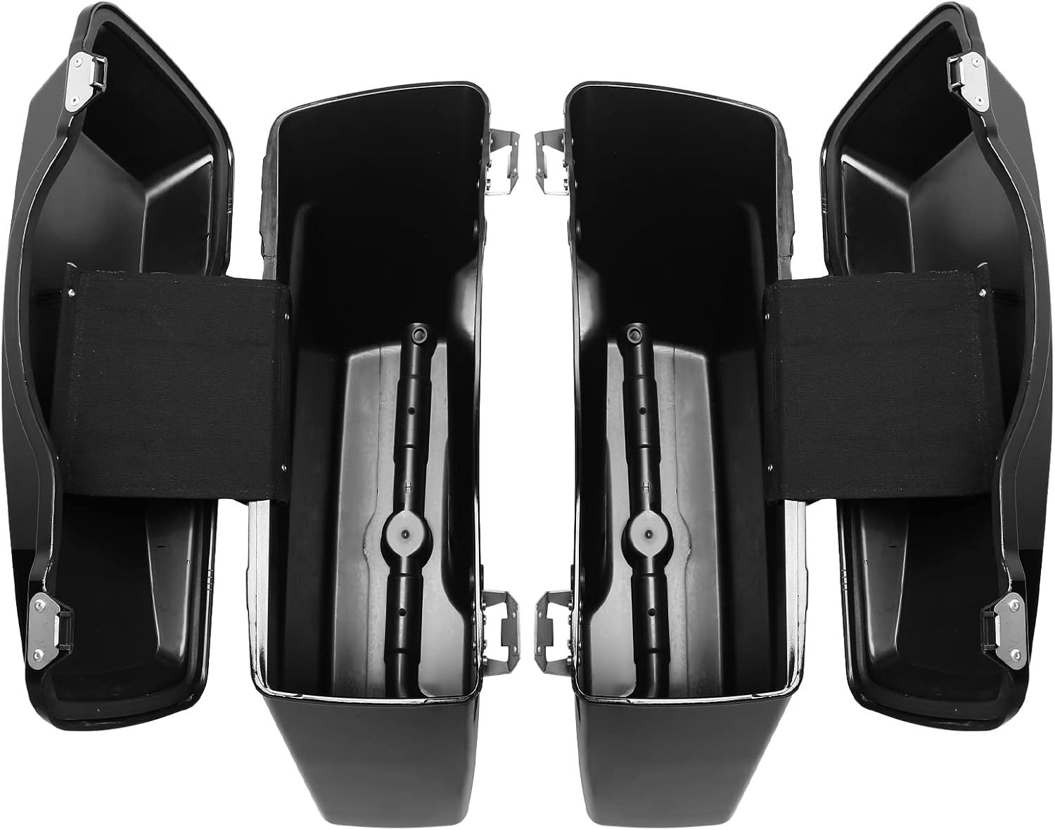 XFMT Motorcycle Vivid Black Hard Saddlebags Saddle Bags Trunk W/Lids & Latches For Harley Touring Road King Street Glide Road Glide Electra Glide 1994-2013