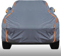 KEYOOG Universal Waterproof Heavy Weight Full Car Covers, Fit Pickup, All Weather, Outdoor Full Cover Weatherproof UV Sun Protection Snow Dust Storm Resistant with PEVA Cotton, Fit Length 198"-220"