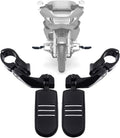 1.25" 32MM Motorcycle Adjustable Highway Pegs for Harley Davidson Touring Road King Road Glide Street Glide Electra Glide Dyna Sportster Softail 1 1/4" Crash Bar Highway Foot Pegs, Black