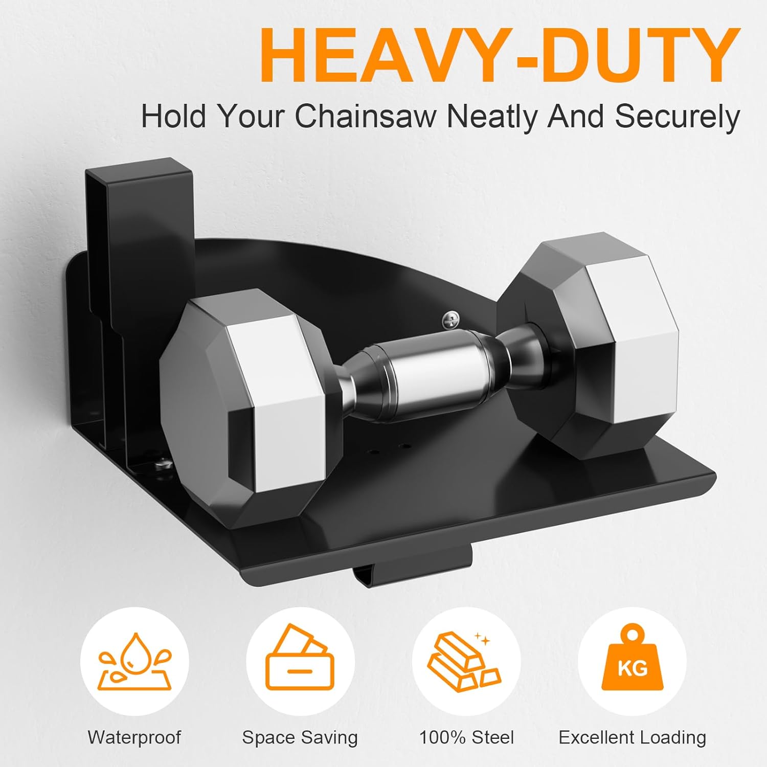 Chainsaw Holder, Chainsaw Wall Mount Compatible with Stihl MS250, MS251, MS170, MS171, MS172 Heavy Duty Chainsaw Rack Garage Storage Holder Chain Saw Display, Black