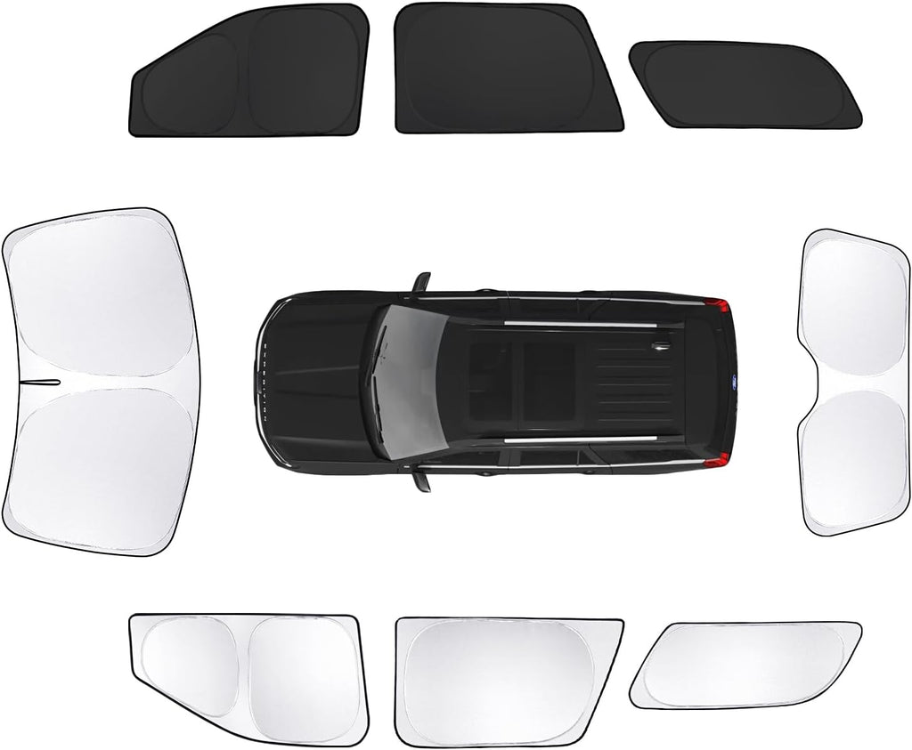 8pcs Car Window Shades for Ford Expedition SUV 2018-2024 Accessories,Windshield Side Rear Full Sunshade,Sun Visor UV Blocking, Privacy Protection and Blackout for Camping Outdoor