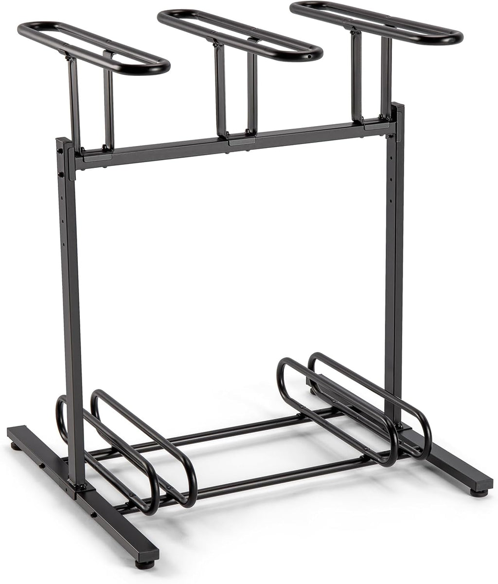 CXWXC 3/5 Bikes Stand Rack - Bike Storage Parking Racks Indoor/Outdoor - Bicycle Stand Garage for Parking Mountain Road Hybrid Bike, Fits Wheels up to 2.4" (3 Adult + 2 Kids Bikes)