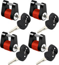 METOWARE Keyed Alike Trailer Coupler Lock, 1/4” Dia, 3/4” Span Heavy-Duty Steel Trailer Tongue Lock for Tow Boat RV Truck Car's Coupler with Anti-Rattle Rubber Rings (4 Pack)