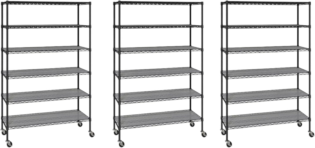 Generic Organize in Style with The Members Mark 6-Tier NSF Heavy Duty Wire Shelving, 47.75"" W x 18"" D x 75.5"" H (Graphite, 3 PACK)
