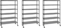 Generic Organize in Style with The Members Mark 6-Tier NSF Heavy Duty Wire Shelving, 47.75"" W x 18"" D x 75.5"" H (Graphite, 3 PACK)