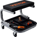 VEVOR Rolling Creeper Garage/Shop Seat, 250 LBS Capacity Padded Rolling Workshop Stool with Tool Tray Storage, Mechanic Stool for Garage, Shop, Auto Repair, Black