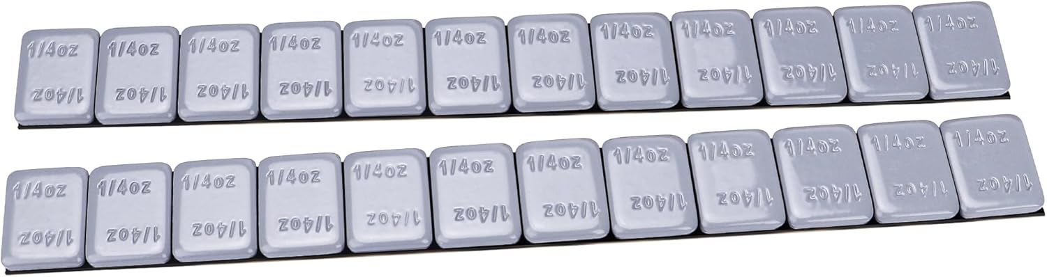 YIZBAP Wheel Weights Gray 1/4oz, 24 oz/Box, 96pcs, with Strong Black Adhesive. 0.25 Ounce Stick on Wheel Weights for Cars, Trucks, SUVs, Motorcycle, and Others