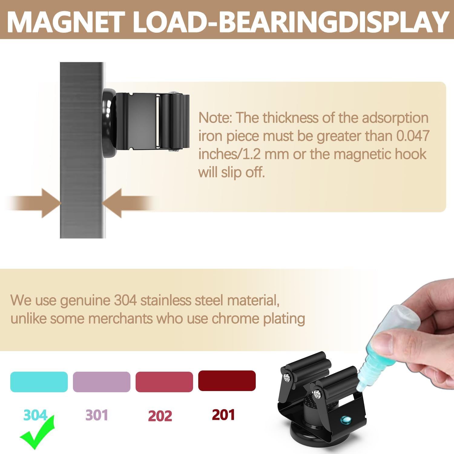 3-H Magnetic Broom Holder with Strong Magnetic Hook 8 Pack,Broom Holder Wall Mount for Garage Garden Shed Storage System Laundry Room Home Kitchen Organization
