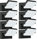 40W Outdoor Flood Light, 5000K 360° Rotating LED Wall Light, IP66 Waterproof Square Exterior Wall Pack Wall Mount Fixture Commercial Security Lighting for Garage House (8 Pack)