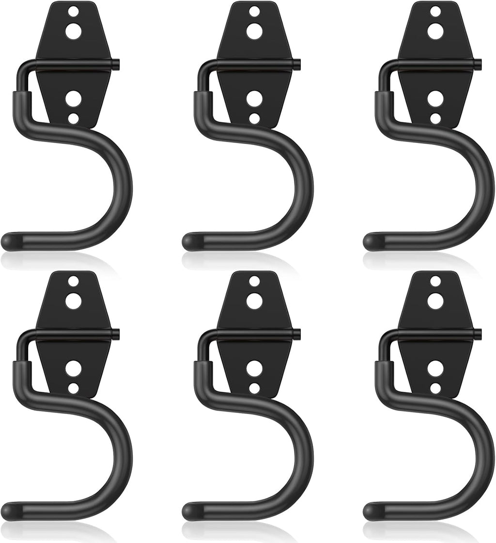 6 Pack Metal Garage Hooks, Heavy Duty S Hooks Tool Hangers for Garage Wall, Shed, Garden Storage Organizer