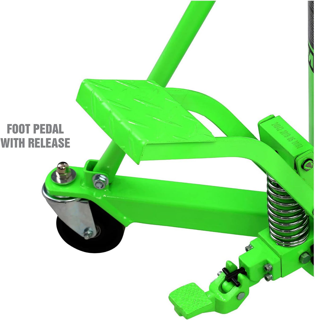 OEMTOOLS 26842 Transmission Jack, 1 Ton 2 Stage Telescoping High Lift, 37.5-76 Inch Height, Quick Assembly, Stable Hydraulic System, Heavy-Duty Construction