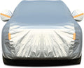Tecoom Car Cover Waterproof All Weather, Fleece Lining with Zipper Door Lock Car Covers for Automobiles, 3 Layers Full Outdoor Car Cover Wind Snow Hail UV Sun Protection Fit for SUV (191-205 Inch)