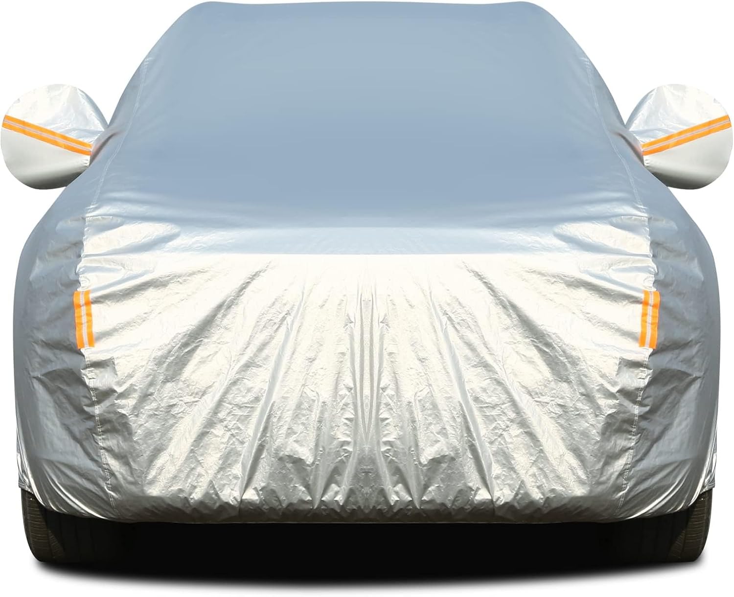 Tecoom Car Cover Waterproof All Weather, Fleece Lining with Zipper Door Lock Car Covers for Automobiles, 3 Layers Full Outdoor Car Cover Wind Snow Hail UV Sun Protection Fit for SUV (191-205 Inch)