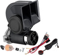 Air Horn for Truck,Super High Pitched Train Horn for Car, Waterproof Snail Horn for Motorcycles, Cars, trucks, trains and ships(black horn with wire and button, 12v)