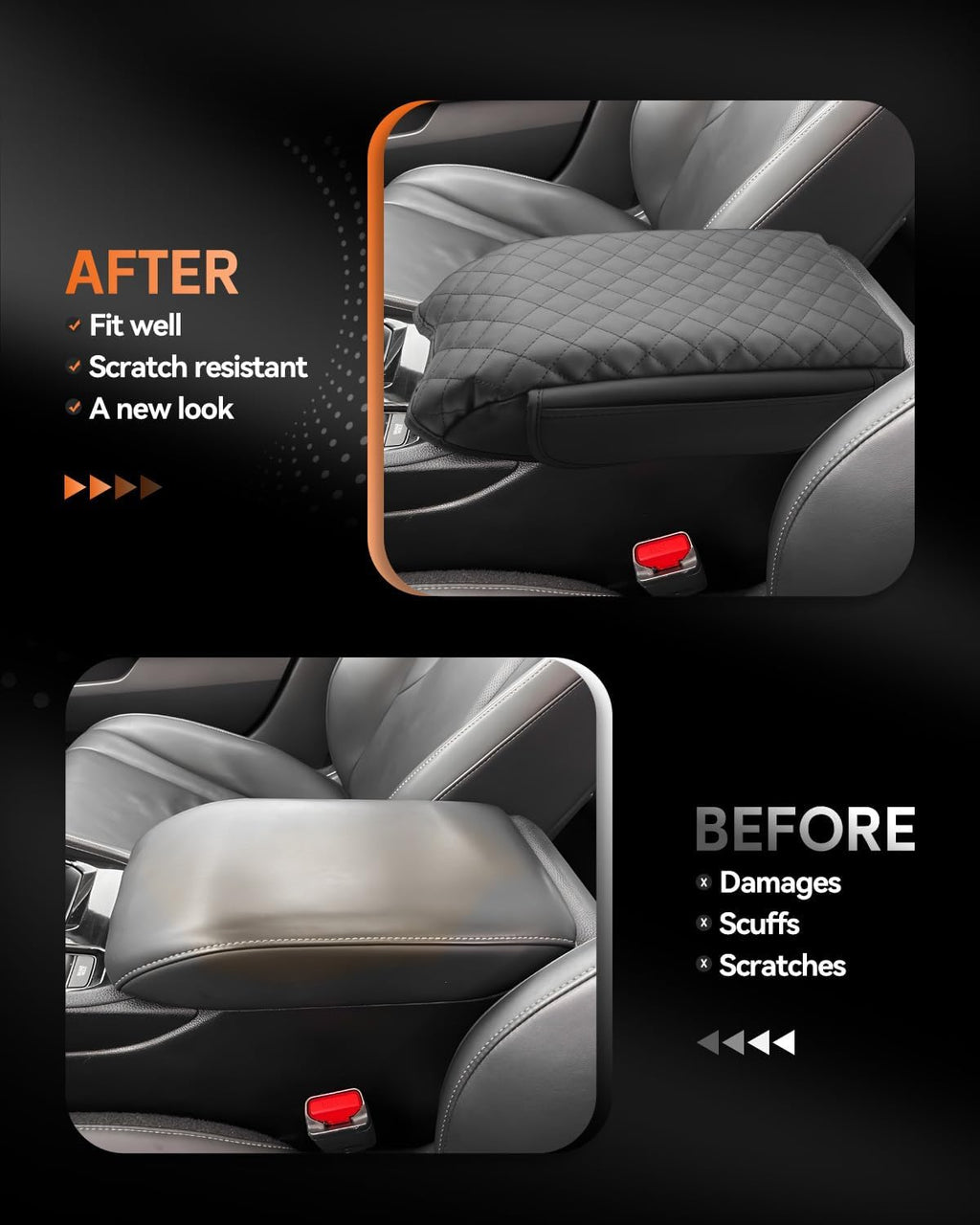 CDEFG for Honda Accord 2023-2025 Center Console Cover Armrest Box Cover for Accord (LX,SE) 2023 2024 2025 Accessories Console Arm Rest Protector 2 Side Pocket