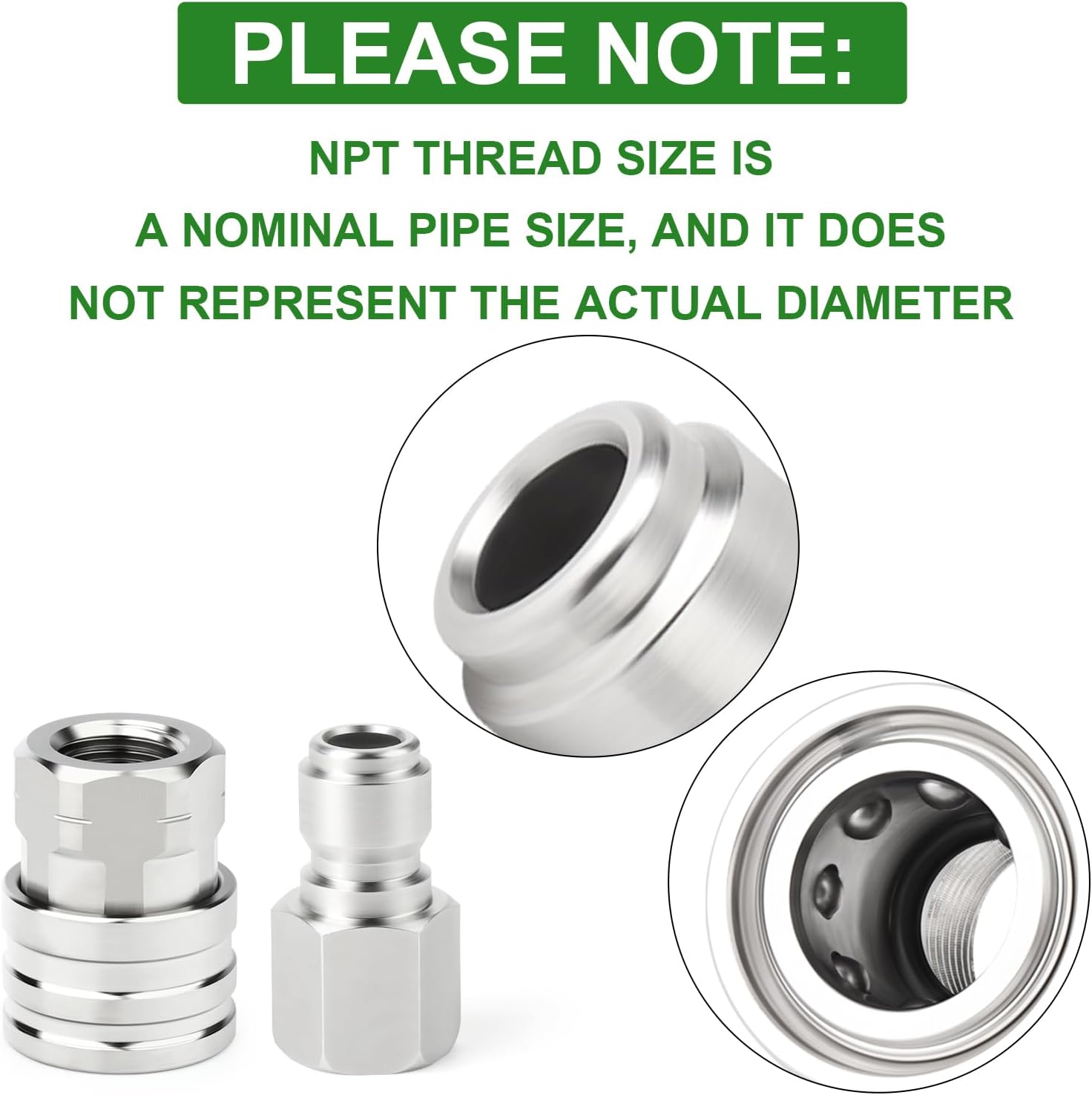 TAISHER 12PCS 304 Stainless Steel Pressure Washer Adapter Kit, Quick Connect Fittings，1/4" Female