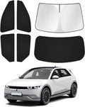 Windshield Sun Shade for Hyundai Ioniq 5 2022-2025 2026 Ioniq 5 Accessories Sunshade Side Rear Window Shade Cover Sun Visor Shield Privacy Protection Keep Vehicle Cool Black 6PCS