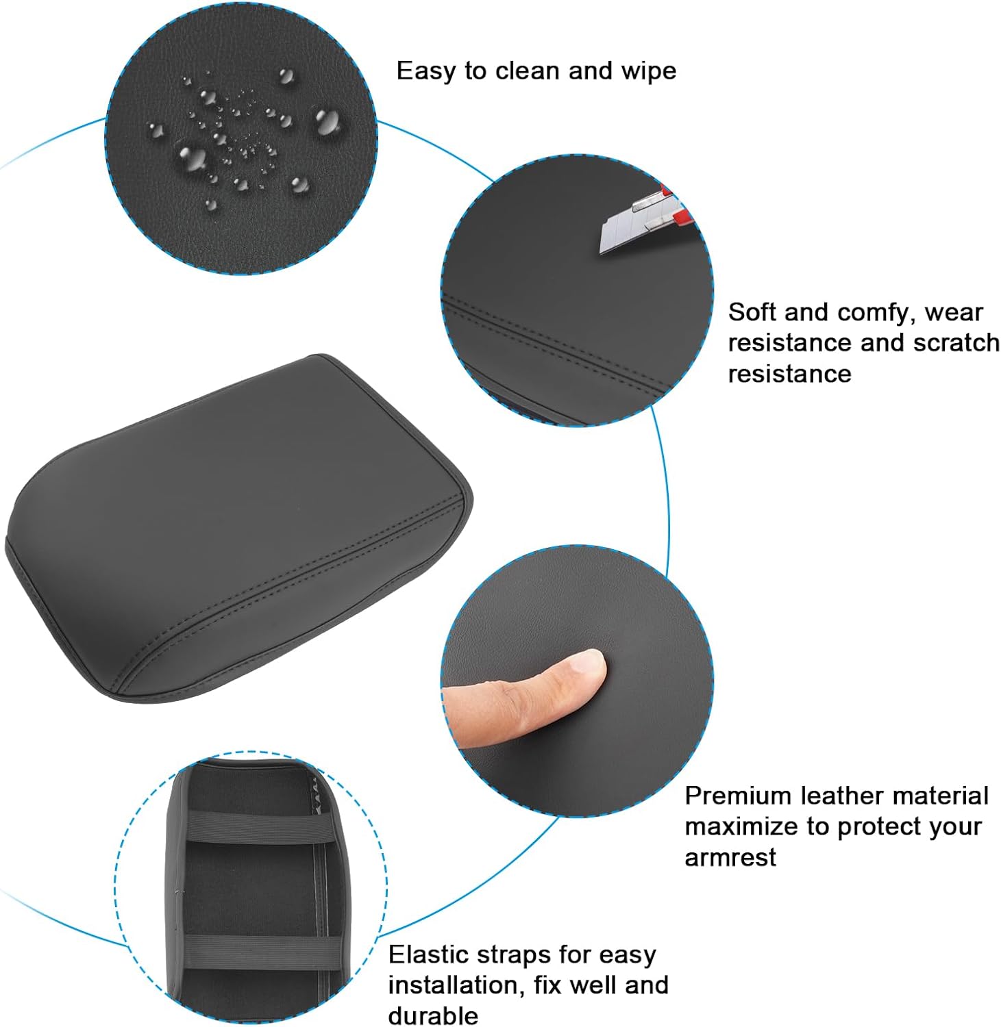 SXCY for 2025 VW Tiguan Armrest Cover for 2025 Volkswagen Tiguan Accessories 2025 Tiguan Center Console Cover 2025 Tiguan Middle Console Cover (Thin Cover with Black Line)