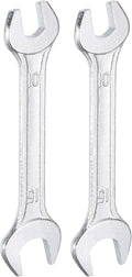 HARFINGTON 2pcs Double Open End Wrench 10mm x 15mm Metric 15 Degree Offset Angle Small Flat Head Wrench Galvanizing Open Ended Spanner for Automotive Repair Furniture Assembly