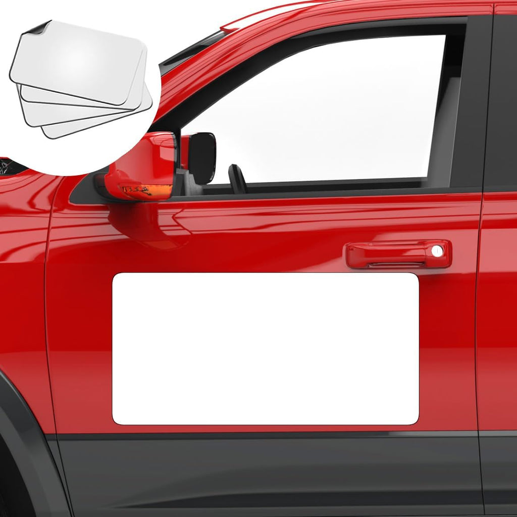 4 Pack Blank Car Door Magnet Sticker, Rounded Corners Magnetic Vehicle Sign, Perfect Magnet for Car to DIY Advertise Business and Cover Company Logo, Personalized Magnet Decal (24x12 inch)