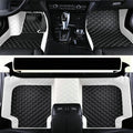 TAHALICustom Colors Car Floor Mats Black Pink for 99.9% Sedan SUV Sports， All-Weather Liners Car Floor mat，Luxury Leather Automotive Floor Mats (Black and White-,3D Floor Mats)
