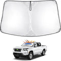 T TGBROS Windshield Sun Shade Custom Fit for 2022-2023 2024 2025 Nissan Frontier Accessories Foldable Sun Shield Reflective Polyester Sun Visor Cover Block Heat and Sun Protection