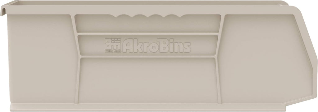 Akro-Mils 30234 AkroBins Plastic Storage Bins, Space-Saving Stackable Bins for Garage, Pantry, Craft Organization, 15-" x 5-" x 5-", Clear, 12-Pack