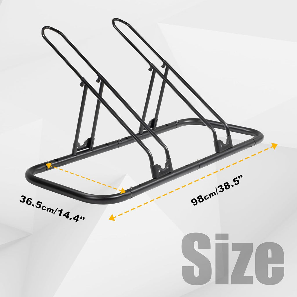 CyclingDeal Bike Rack Floor Parking Bike Stand for up to 6 Bicycles | Indoor, Home & Garage Storage Rack | Stable & Secure Bicycle Stand w/Tire Grooves Up to 29", Holding Plates & Custom Spacing