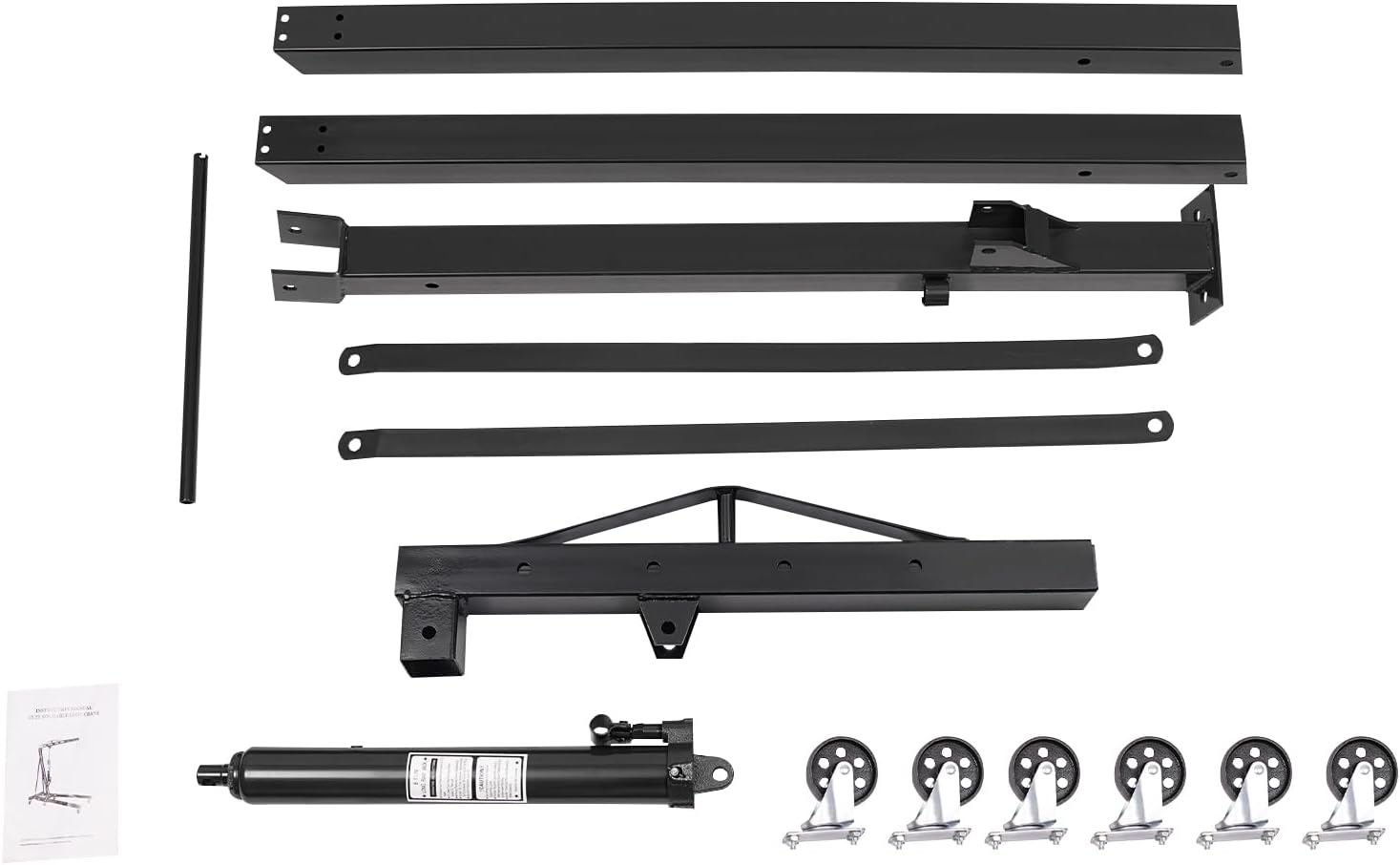 Folding Engine Crane 1 Ton Folding Engine Hoist 2200lbs Heavy Duty Hydraulic Pickup Truck Crane with 6 Iron Caster Wheels for Garage, Workshop - 2 Package