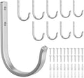 10-Pack Wall Hooks for Hanging Towel/Coat - 22LB Screw in Metal Hanger Wall Mount, for Outdoor, Closet, Door, Bathrooms, for Backpack, Robe, Silver