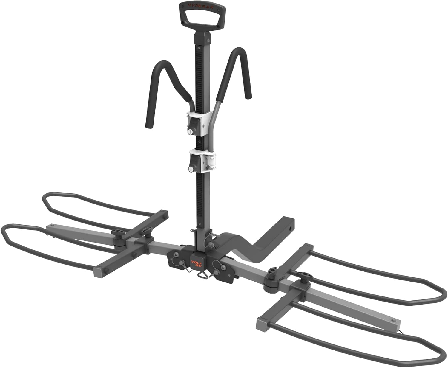 HYPERAX Volt RV -RV Approved Hitch Mounted 2 E Bike Rack Carrier for RV,Camper,Motorhome,Trailer,Toad with 2" Tow Hitch Receivers - Up to 2X 70lbs eBikes with Up to 5" Fat Tires