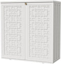 KINYING Outdoor Storage Cabinet Waterproof, Resin 60 Gallon Deck Box for Patio Furniture Cushions, Garden Tools, Pool Tools and Kids’ Toys (Off White with 1 Shelving)