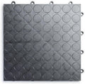Big Floors RaceDeck CircleTrac, Interlocking Non-Slip Garage Flooring Tile, Durable, Modular, Heavy-Duty Copolymer, Easy Install (Graphite, 12 Pack of 12 x 12" Tiles)