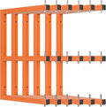 6 PACK Lumber Rack Wall-Mounted Lumber Storage Rack, Heavy Duty Wood Storage Racks With 9-Level System, 1980 LB Sturdy Garage Wood Organizer, Hanging Orange Lumber Metal Racks for Indoor & Outdoor