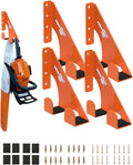 Chainsaw Holder -4 Pack- 180LB Heavy-Duty Alloy Steel Wall Mount Set, Chainsaw Accessories, Universal Fit for Stihl, Husqvarna, Echo Saws, Rust-Proof & Space-Saving Design (Garage, Workshop)
