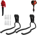 JuforminWeedeater Hanger, String Trimmer Hanger, Weed Eater Rack, Garage Wall Hooks, Power Tool Holder for Garage Wall, Utility Hooks for Garage Tool Organizers and Storage(Black-2 P)